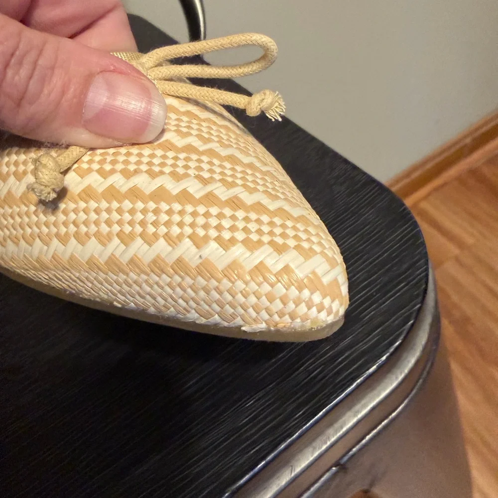 Kelly & Katie Abby Woven Pointed Toe Ballet Flats Bow Tan Beige 11M - Picture 2 of 13